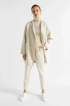 Woman Seed Heritage Jackets & Vests-Wool Blend Double Breasted Pea Coat