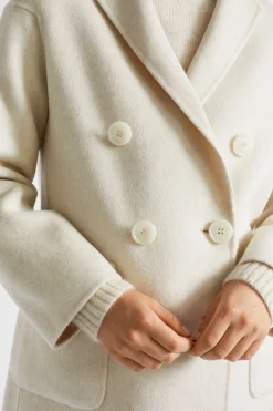 Woman Seed Heritage Jackets & Vests-Wool Blend Double Breasted Pea Coat