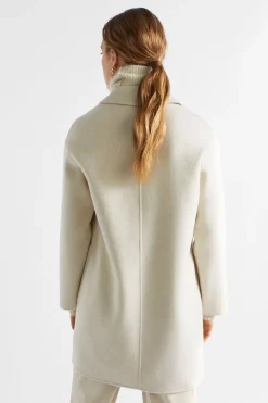 Woman Seed Heritage Jackets & Vests-Wool Blend Double Breasted Pea Coat