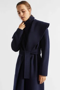 Woman Seed Heritage Jackets & Vests-Wool Blend Full Length Coat