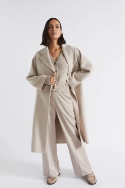Woman Seed Heritage Jackets & Vests-Wool Blend Relaxed Coat