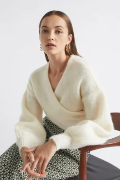 Woman Seed Heritage Knitwear & Sweaters-Wool Blend Wrap Sweater