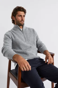 Man Seed Heritage T-Shirts & Sweaters-Zip Knit Sweater